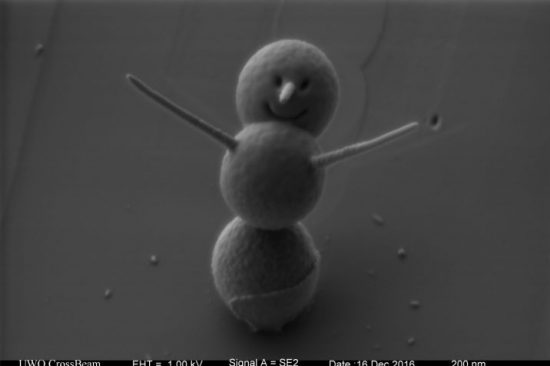 Учёные слепили самого мелкого в мире «снеговика». Фото: mixnews.lv