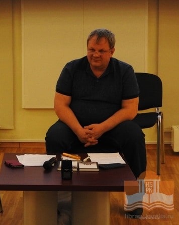 Сергей Пупышев на презентации в Национальной библиотеке Карелии