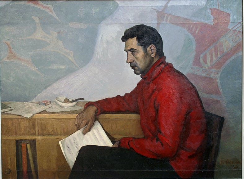 Среди иллюстраций к книге есть и этот известный портрет Эдуарда Патлаенко кисти Фолке Ниеминена из коллекции Музея изобразительных искусств Карелии, 1964 год