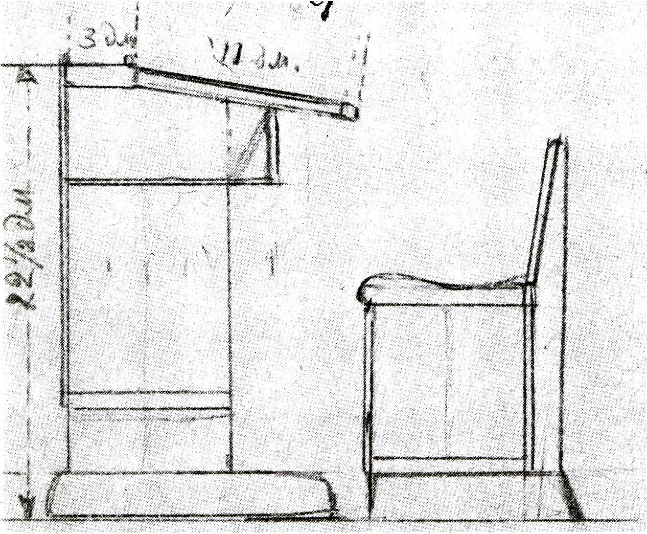Советская парта Эрисмана чертёж