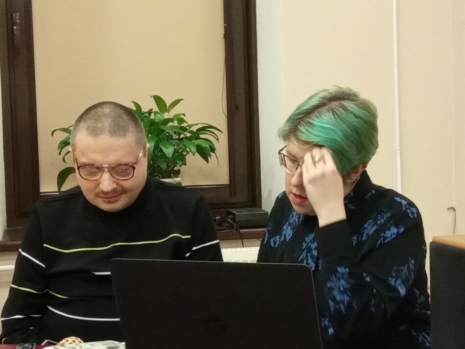 Олег Гальченко и Дарья Староверова в Национальной библиотеке Карелии. 2018 год